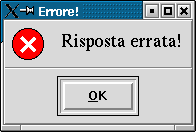 Finestra per errori